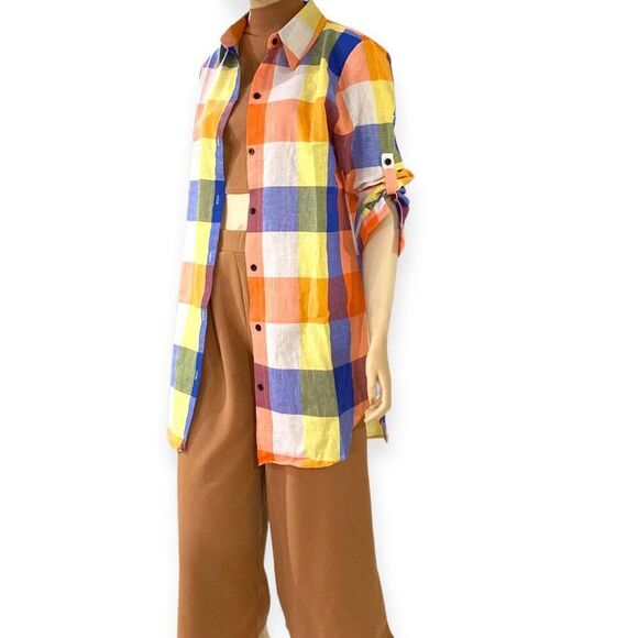 Tan Crop Top & High Waist Wide Leg Cropped Pants Outfit Sets NEW - Picture 5 of 5